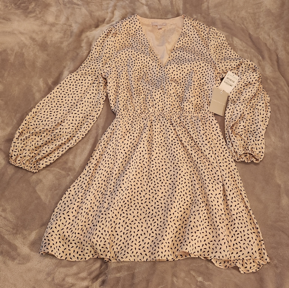 CHELSEA 28 BLACK PINK WISP BUTTERFLY WISP DRESS. NWT